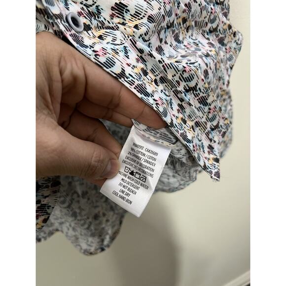 Robert Graham Abstract Boho Button Up Shirt L Flip Cuff Artsy Preppy Maximalist - Picture 9 of 14